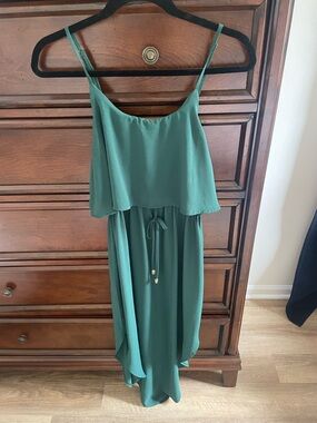 Women's Green Spaghetti Strap Madi Dress